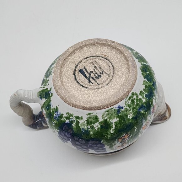 Vintage Hull Handmade Ceramic Creamer or Gravy Boat With Floral Design - Picture 4 of 8